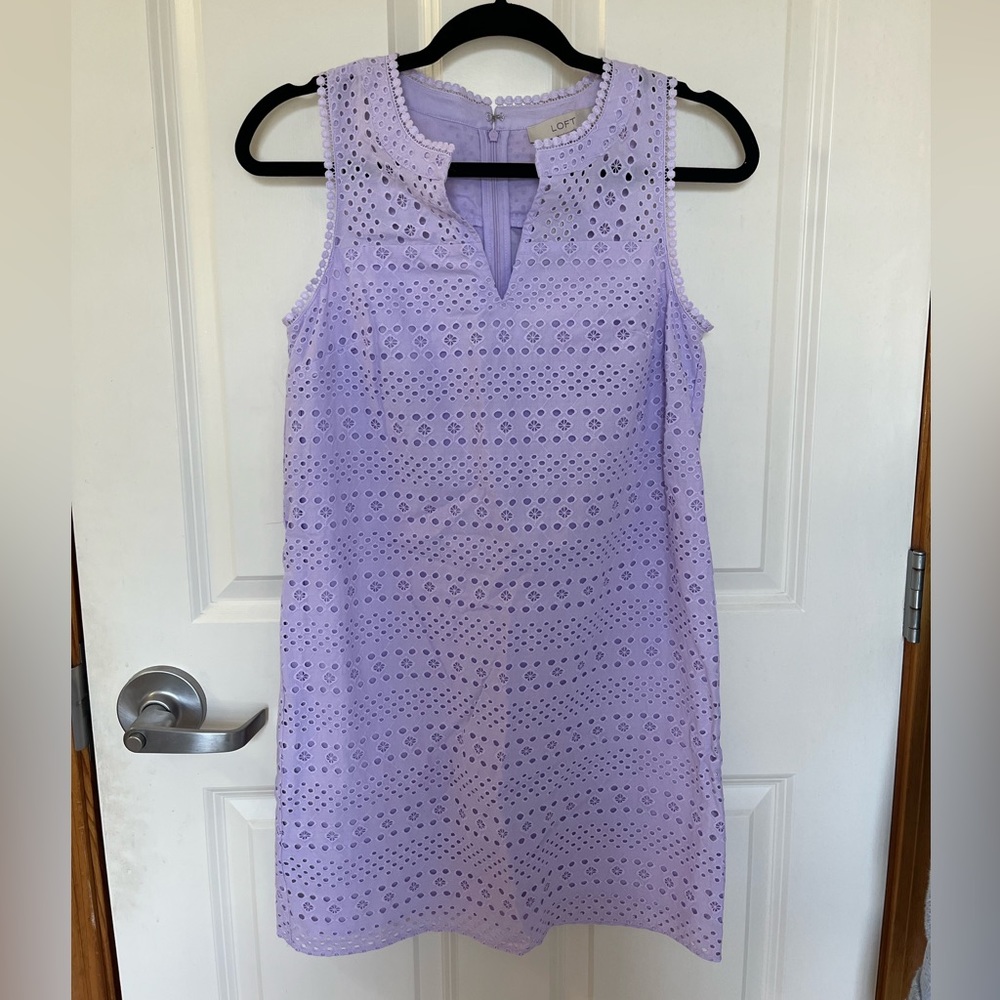 Loft size 0 petite purple shift dress. Brand new with tags